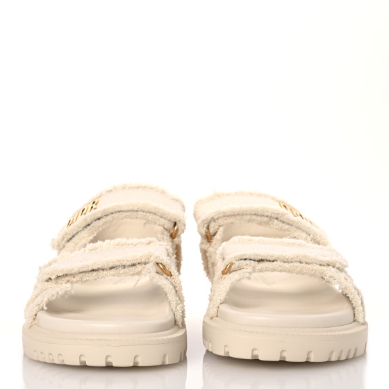 CHRISTIAN DIOR Cotton Dioract 10mm Sandals 37 Ecru 1612485