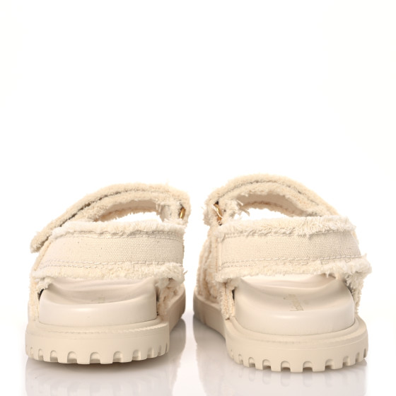 サンダル・ミュール DIORACT COTTON SANDALS Dioract Platform Sandal Cotton Embroidered with Deep Blue