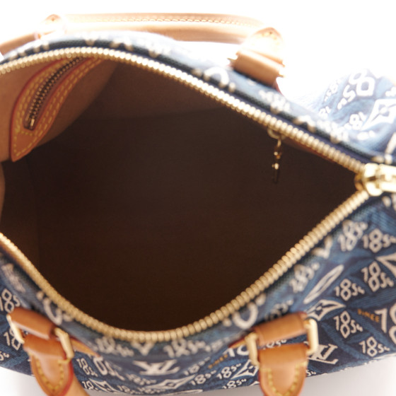 【Y14139】THE FINAL JOURNEY LOUIS VUITTON Jacquard Since 1854 Speedy Bandouliere 25 Blue