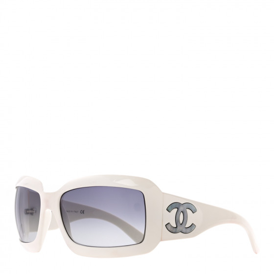 CHANEL Mother of Pearl CC Sunglasses 5076-H White 977640
