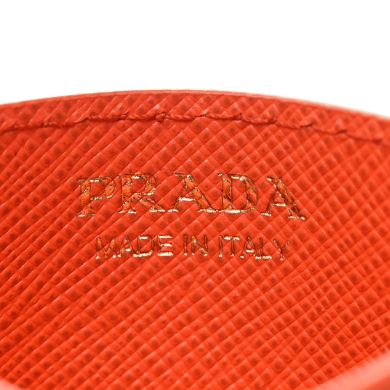 PRADA Saffiano Triangle Card Holder Arancio 1443140