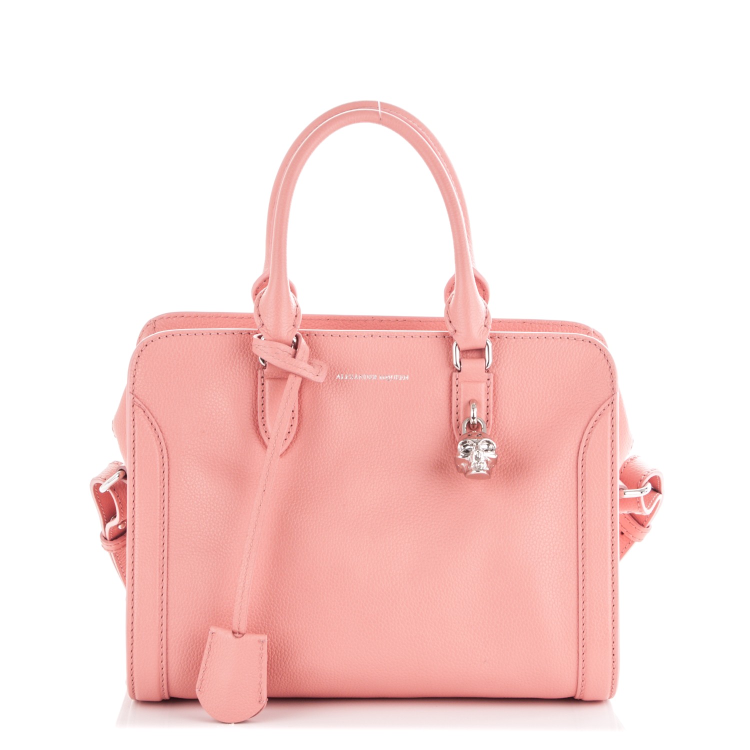 ショルダーバッグ・ポシェット ALEXANDER MCQUEEN Women Shoulder Bags 8271131MAAD 6705 PINK ALEXANDER MCQUEEN Pebbled Calfskin Small Skull Padlock Zip