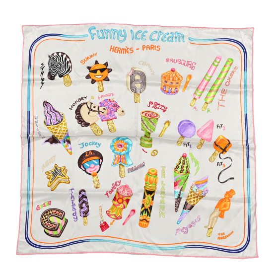 HERMES Funny Ice Cream スカーフ Funny Ice Cream scarf 70 - Pink | Hermès Australia