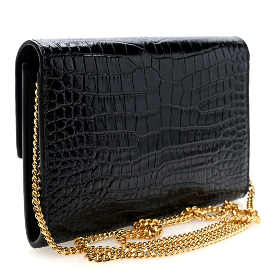 ■Saint Laurent■ Monogram Uptown Chain Wallet Shoulder Bag SAINT LAURENT UPTOWN WALLET ON CHAIN BLACK GOLD NEW SEASON