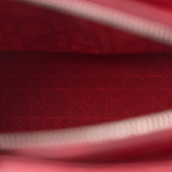CHRISTIAN DIOR Patent Cannage Medium Lady Dior Burgundy Red