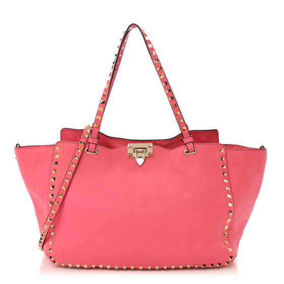 トートバッグ Valentino Garavani Borsa Rockstud Media In Pelle Valentino Garavani - Rockstud Metallic Gunmetal Leather
