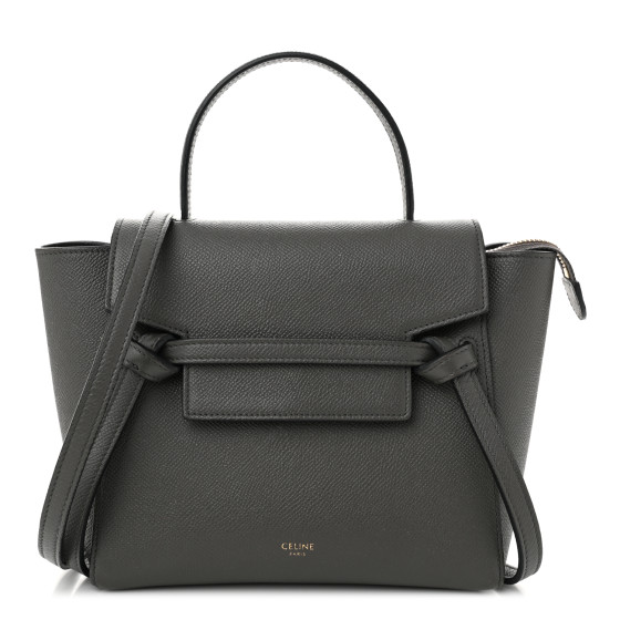 CELINE Grained Calfskin Nano Belt Bag Grey