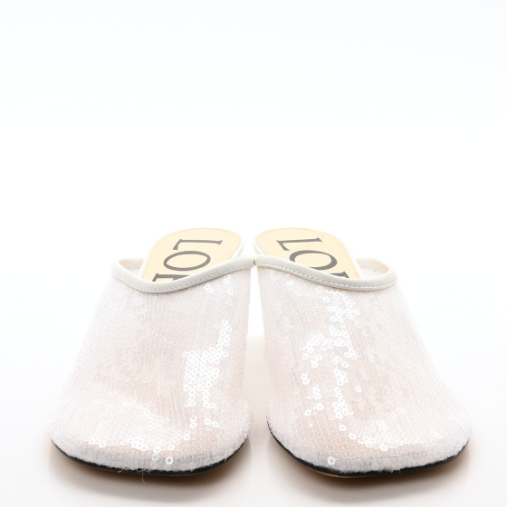 サンダル・ミュール Loewe Sequined Toy Mules Loewe - Toy Black Sequin Mule, 45mm | Mitchell Stores