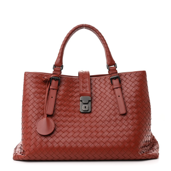 BOTTEGA VENETA Nappa Intrecciato Medium Roma Tote Brique