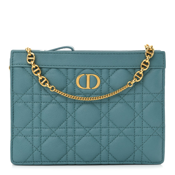 Christian Dior★DIOR CARO ポーチ Dior Caro Pouch with Chain Sand-Colored Supple Cannage