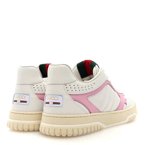 GUCCI レディース GUCCI Calfskin Womens Re-Web Sneakers 39.5 White Pink