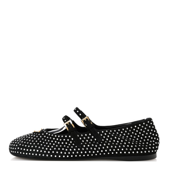バレエシューズ Prada Suede Ballerina With Crystals Prada Suede ballerinas with crystals | REVERSIBLE