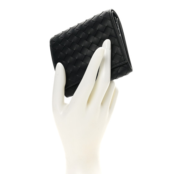 BOTTEGA VENETA Nappa Intrecciato Bi-Fold Wallet Black