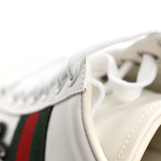 GUCCI Calfskin Web Studded Womens Arrow Ace Sneakers 37