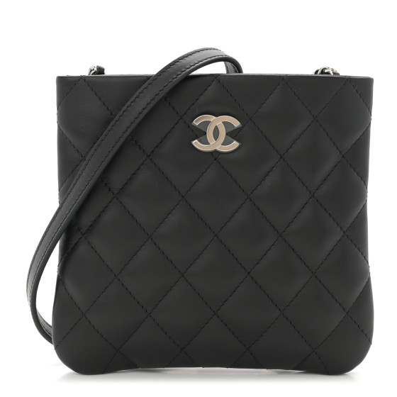 【CHANEL】Mini Bucket Crossbody Bag Black CHANEL Lambskin Quilted Crossbody Bag Black 1671260