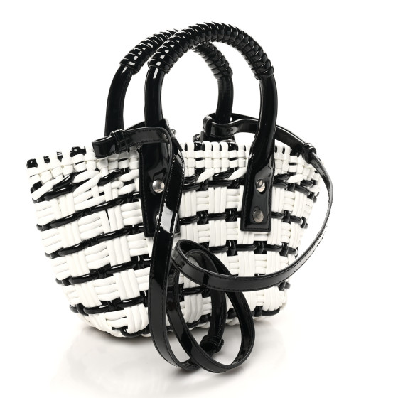 BALENCIAGA ビストロ　XXS BALENCIAGA Faux Calfskin Braided Varnished XXS Bistro Basket