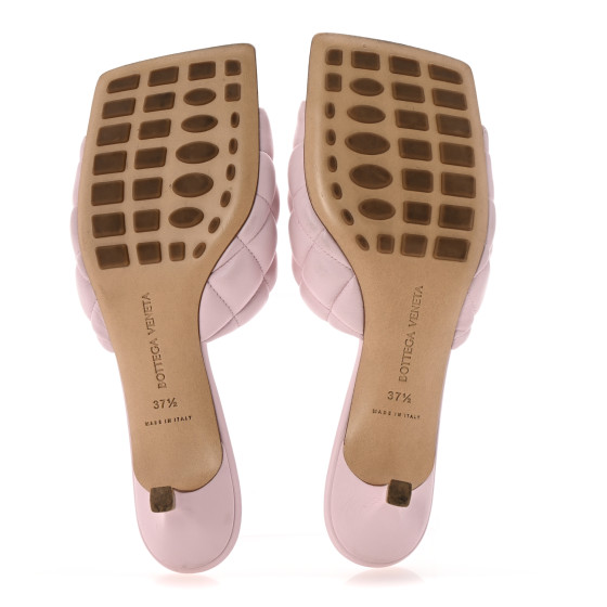 サンダル・ミュール BOTTEGA VENETA Sandals Women Leather Pink/Cameo BOTTEGA VENETA Nappa Padded Kitten Heel Mule Sandals 37.5