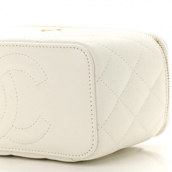 【CHANEL】vintage chanel white caviar vanity bag★バニティ Chanel Vanity Mini Caviar White | SACLÀB