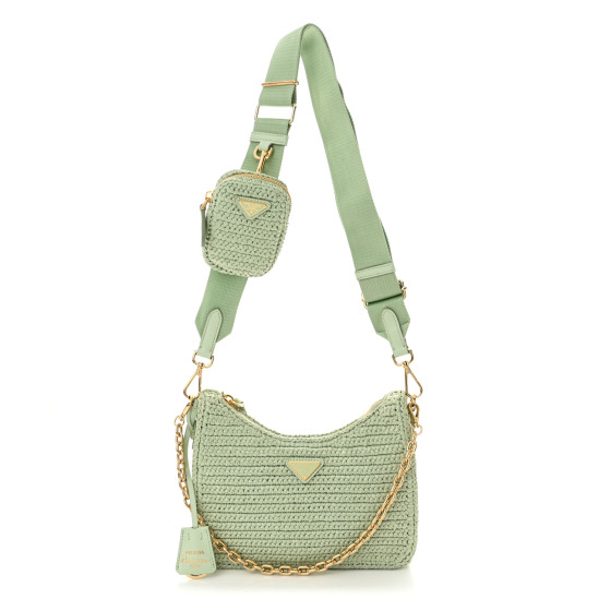 PRADA Yarn Raffia Effect Crochet Re-Edition 2005 Shoulder