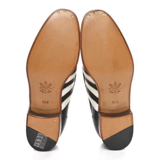 【GUCCI】 × アディダス パンプス GUCCI X ADIDAS Goatskin Web Womens Horsebit Loafers 36.5