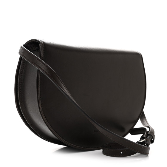 【THE ROW】 Canteen ナッパ ラックス レザー ショルダーバッグ THE ROW Nappa Canteen Bag Dark Brown 1625374 | FASHIONPHILE