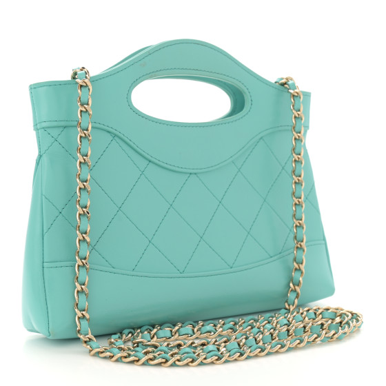 【おしゃれなカラー♪】CHANEL CABAS CHANEL31 CHANEL Shiny Crumpled Calfskin Quilted Nano 31 Shopping Bag