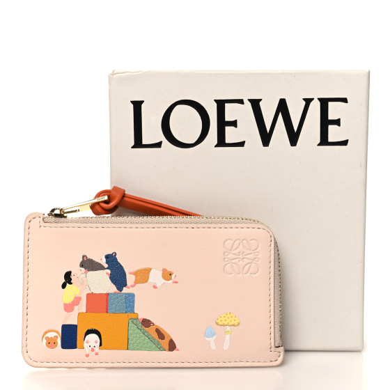 LOEWE X SUNA FUJITA Satin Calfskin Hamster Zipped Card Coin