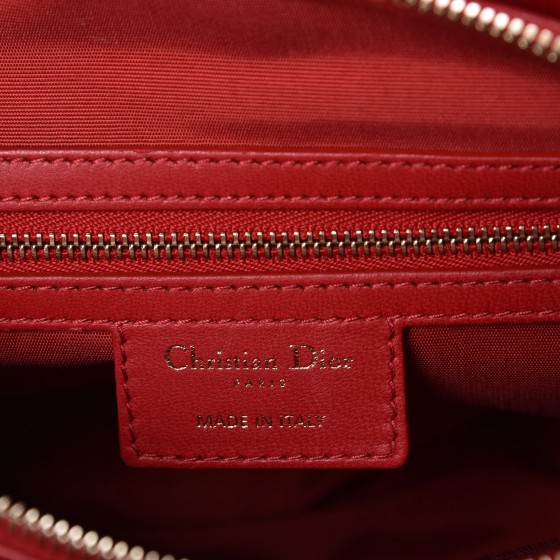 red Dior リボン Preloved Christian Dior Cannage Red Quilted Lambskin Medium