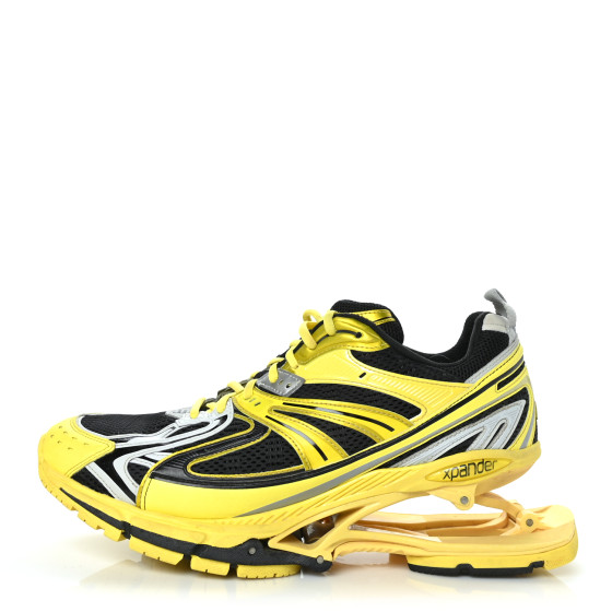 BALENCIAGA Mesh Rubber Mens X-Pander Sneakers 44 Yellow Grey