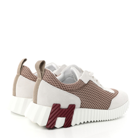 めい HERMES Air Mesh Suede Goatskin Bouncing Sneakers 36 Beige