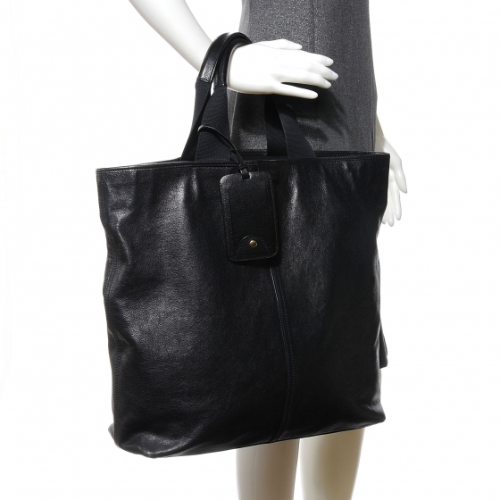 トートバッグ SAINT LAURENT Black Leather Tanger Shopping Bag SAINT LAURENT Leather Tanger Tote Unisex Black 54448