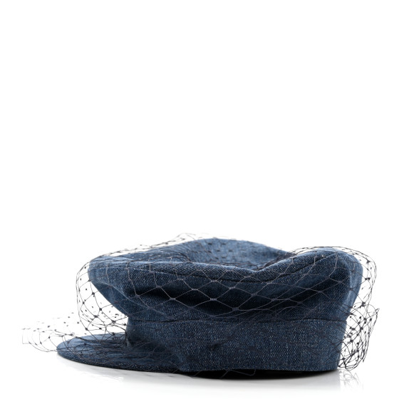CHRISTIAN DIOR Denim Arty Veil Cap 57 Blue 1236688