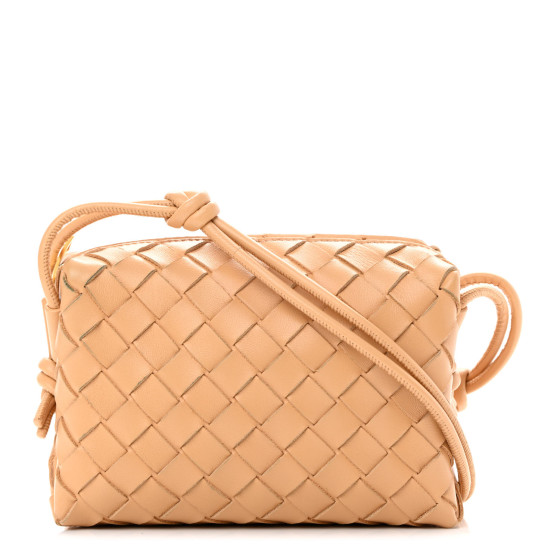 BOTTEGA VENETA Nappa Intrecciato Mini Loop Camera Bag Almond