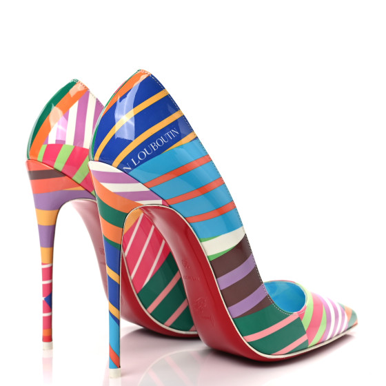 CHRISTIAN LOUBOUTIN Patent Striped Grand Bain Swimming Pool