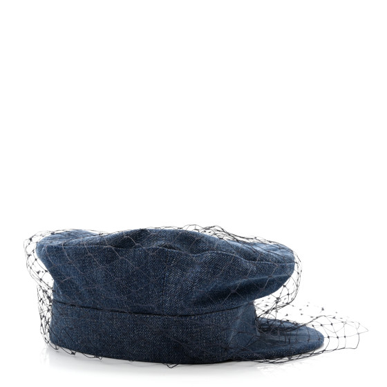 CHRISTIAN DIOR Denim Arty Veil Cap 57 Blue 1236688