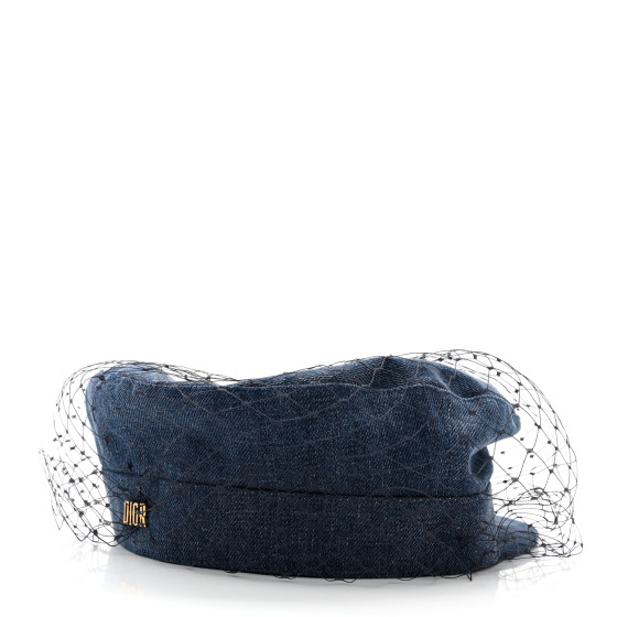 CHRISTIAN DIOR Denim Arty Veil Cap 57 Blue 1236688