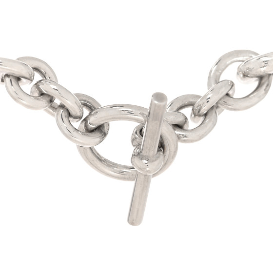 HERMES Sterling Silver Chaine d'Ancre Enchainee Collar