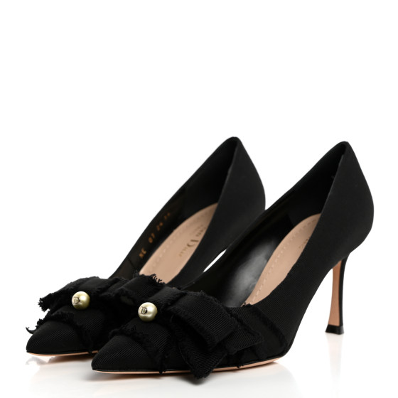 パンプス Adiorable swin Fringe Grosgrain Pumps 80MM Adiorable Slingback Pump Black Fringed Grosgrain | DIOR