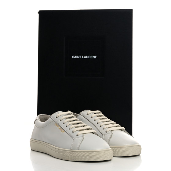 イブサンローラン SAINT LAURENT Calfskin Andy Low Top Sneakers 36.5 Blanc