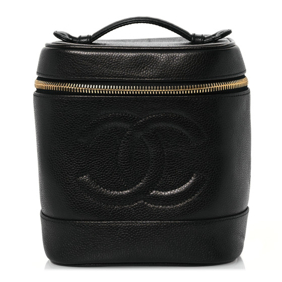 CHANEL Caviar Vanity Cosmetic Case Black