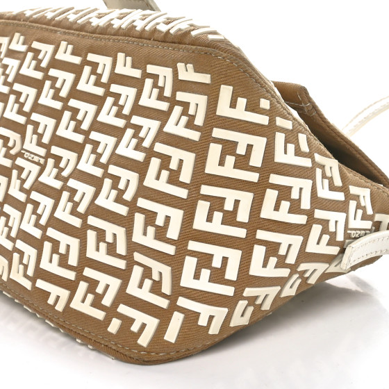 FENDI Zucchino Embellished Mini Mama Baguette Beige 1586129