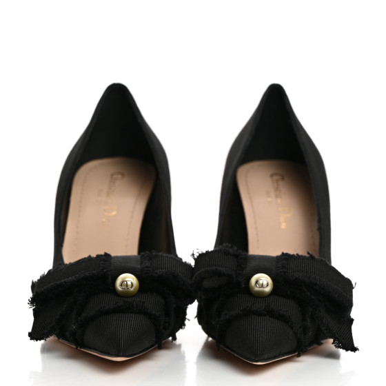 CHRISTIAN DIOR Grosgrain Pearl Fringe Adiorable Pumps 36