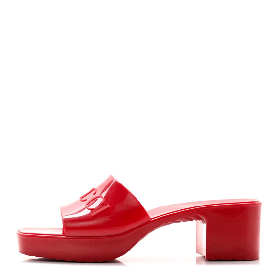 GUCCI Rubber Gucci Logo Womens Platform 20/60mm Slide
