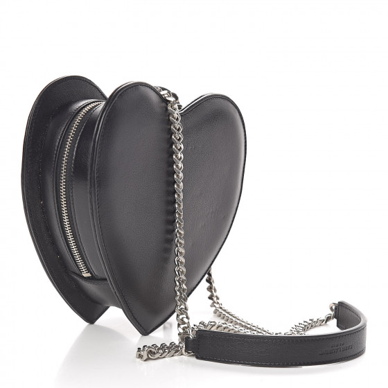 YSL ハートデザイン　ジャンク　1.4.1 SAINT LAURENT Calfskin Star Studded Small Love Heart Chain