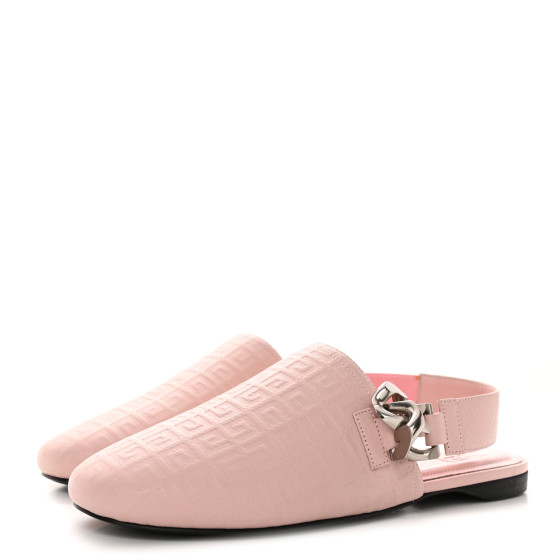 GIVENCHY Calfskin G Chain Slingback Mules 37.5 Pink 1522441
