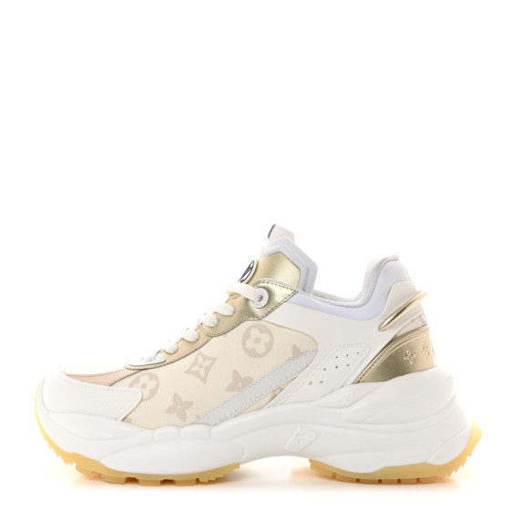 LOUIS VUITTON Monogram Calfskin Run 55 Sneakers 39 White
