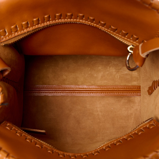 【送料&関税込】ChloAC Caramel Small Mony Handbag CHLOE Calfskin Small Mony Tote Caramel Brown 1524715