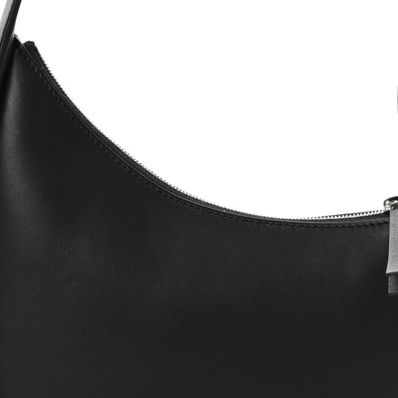 THE ROW Smooth Calfskin Half Moon Shoulder Bag Black 1523524
