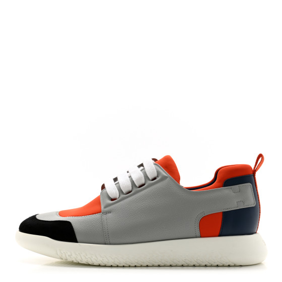 HERMES Epsom Technical Canvas Mens Vitesse Sneakers 42