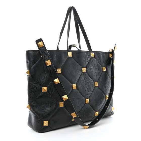 VALENTINO GARAVANI Grained Calfskin Quilted Large Roman Stud